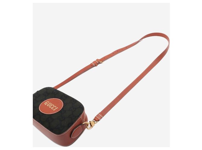 Borsa a tracolla in lana e pelle Khaki Guccissima Verde - vista 5
