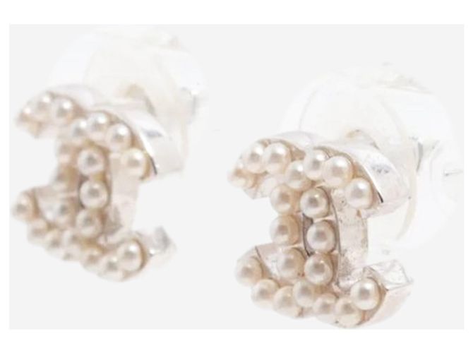 Chanel Brincos Silver Coco Mark 05V de pérolas artificiais Prata - vista 3
