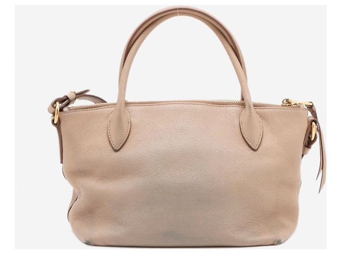 Prada Borsa 2way in pelle Vitello Daino neutra - vista 2