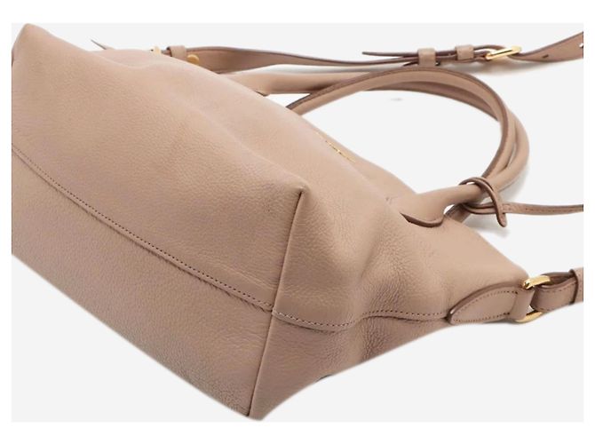 Prada Borsa 2way in pelle Vitello Daino neutra - vista 3