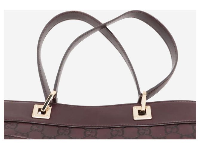 Bolso de hombro de cuero Guccissima marrón Castaño - vista 12