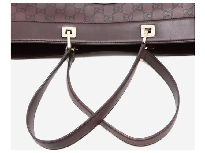 Bolso de hombro de cuero Guccissima marrón Castaño - vista 13