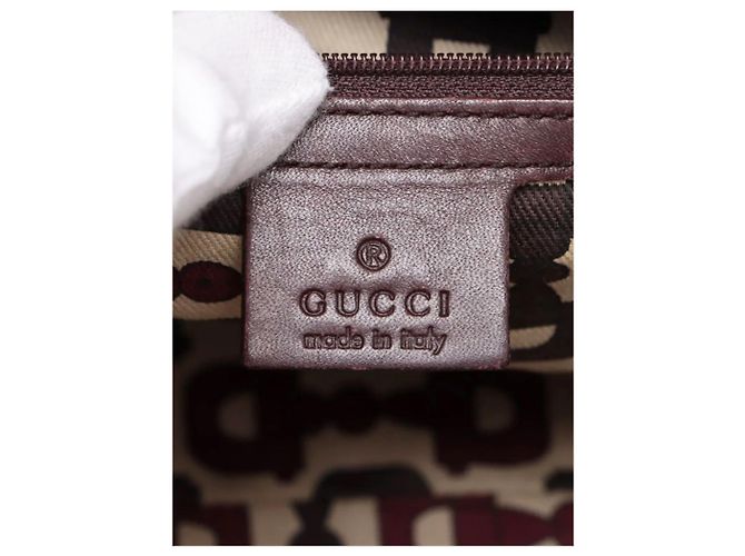 Bolso de hombro de cuero Guccissima marrón Castaño - vista 14