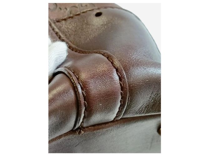 Bolso de hombro de cuero Guccissima marrón Castaño - vista 19