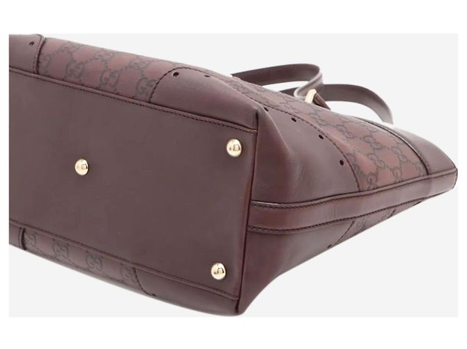Bolso de hombro de cuero Guccissima marrón Castaño - vista 4