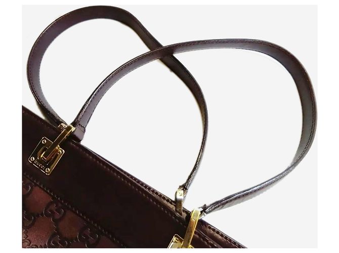 Bolso de hombro de cuero Guccissima marrón Castaño - vista 6