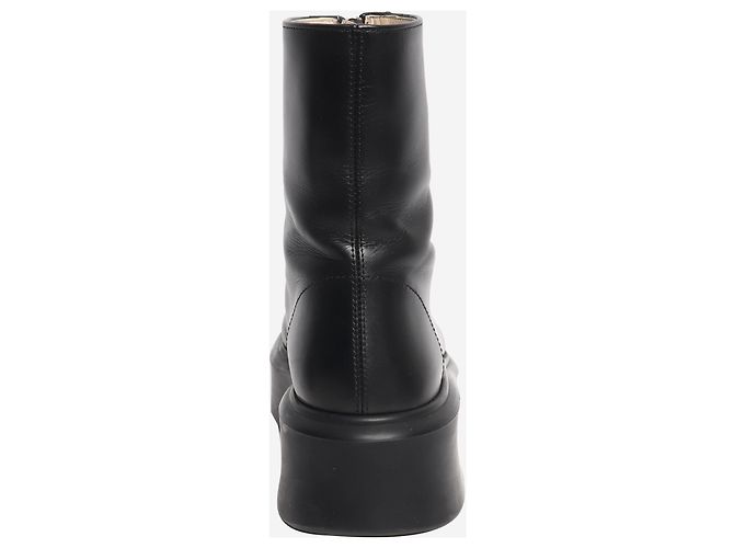 The row Botas de cuero negras con cremallera frontal - size EU 39 (UK 6) Negro - vista 4