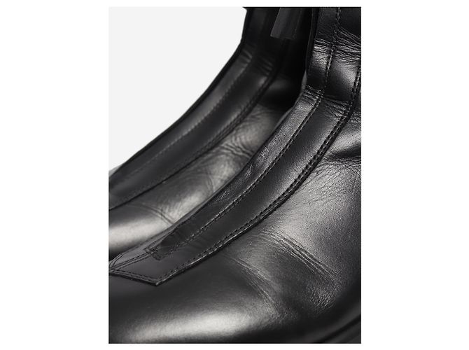 The row Botas de cuero negras con cremallera frontal - size EU 39 (UK 6) Negro - vista 5