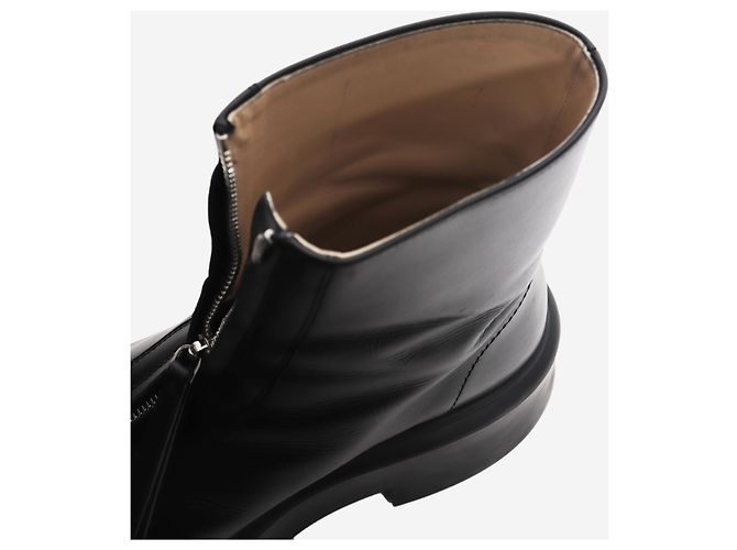 The row Botas de cuero negras con cremallera frontal - size EU 39 (UK 6) Negro - vista 6