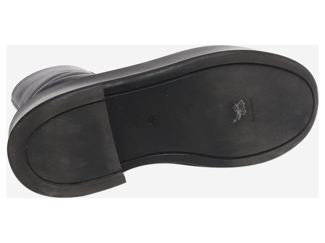 The row Botas de cuero negras con cremallera frontal - size EU 39 (UK 6) Negro - vista 7