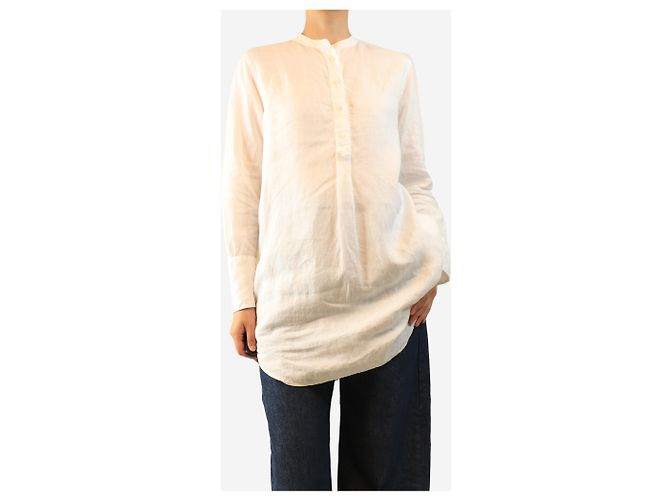 Aspesi Túnica de lino blanca - size UK 10 Blanco - vista 3