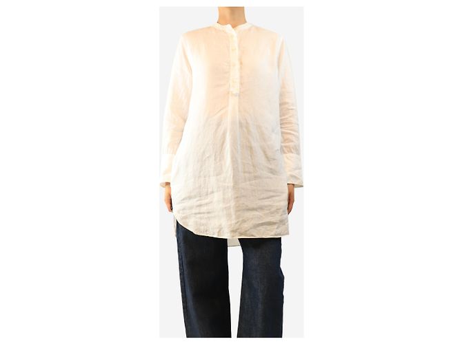 Aspesi Túnica de lino blanca - size UK 10 Blanco - vista 4