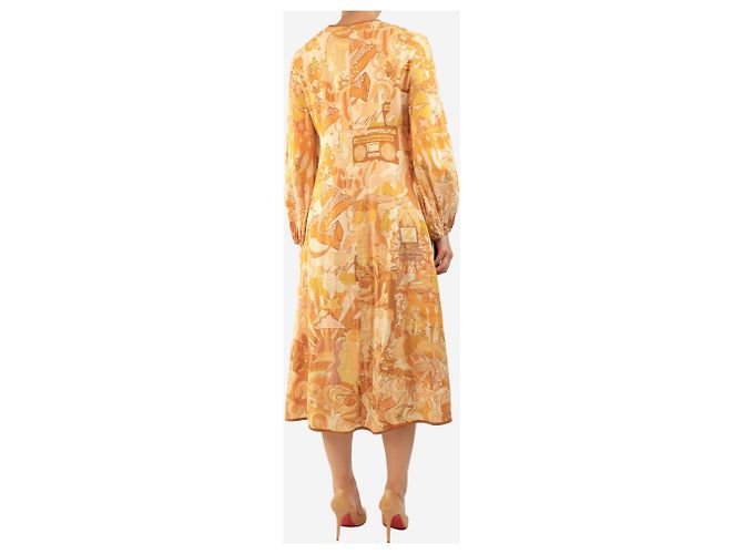 Zimmermann Vestido de lino estampado de estrellas amarillas - size UK 12 Amarillo - vista 2