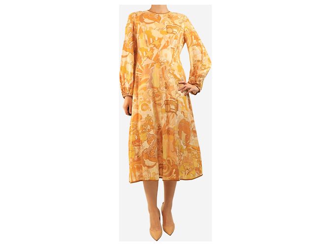 Zimmermann Vestido de lino estampado de estrellas amarillas - size UK 12 Amarillo - vista 3