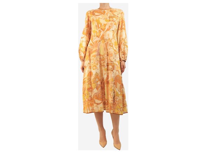 Zimmermann Vestido de lino estampado de estrellas amarillas - size UK 12 Amarillo - vista 4