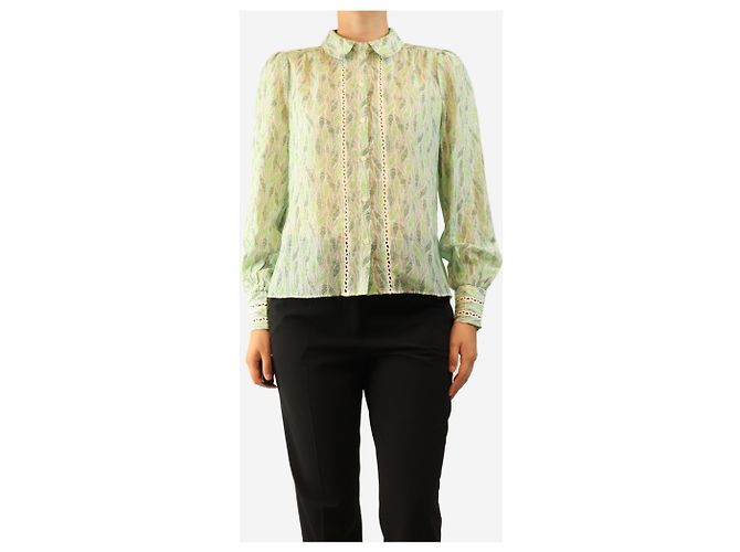 Autre Marque Camicia stampata verde - size UK 10 - vista 3