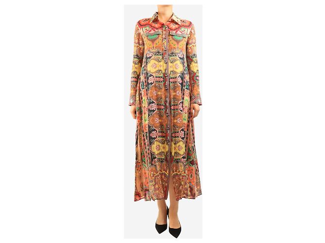 Etro Vestido abotonado estampado multicolor - size UK 10 - vista 3