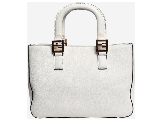 Fendi Borsa tote Selleria bianca Bianco - vista 3