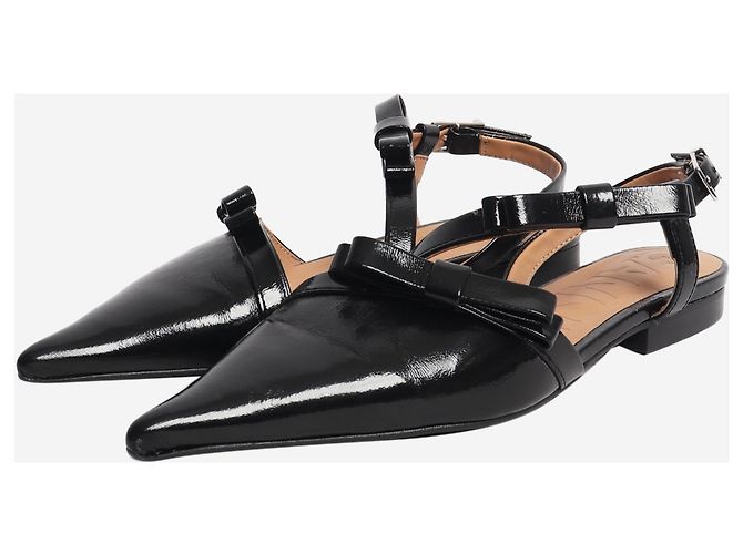 Ganni Décolleté slingback nere con dettaglio fiocco - size EU 37 Nero - vista 2