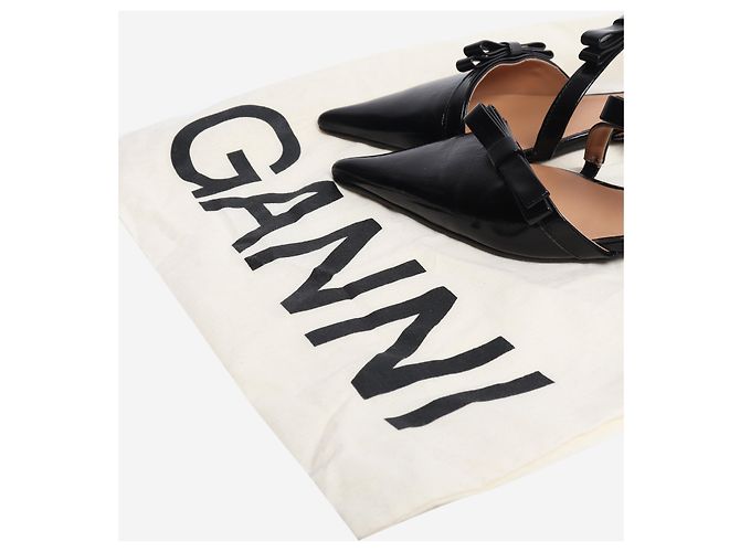 Ganni Décolleté slingback nere con dettaglio fiocco - size EU 37 Nero - vista 8