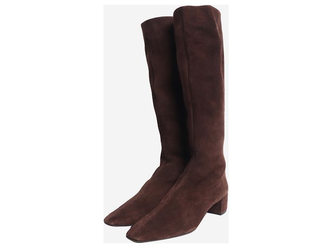 Aquazzura Botas altas de gamuza marrón - talla EU 41.5 Castaño - vista 2