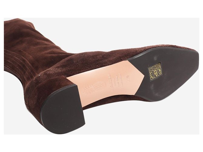 Aquazzura Botas altas de gamuza marrón - talla EU 41.5 Castaño - vista 4