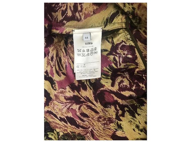 Vestido corto de seda jacquard floral Valentino Multicolor Burdeos Verde oscuro - vista 5