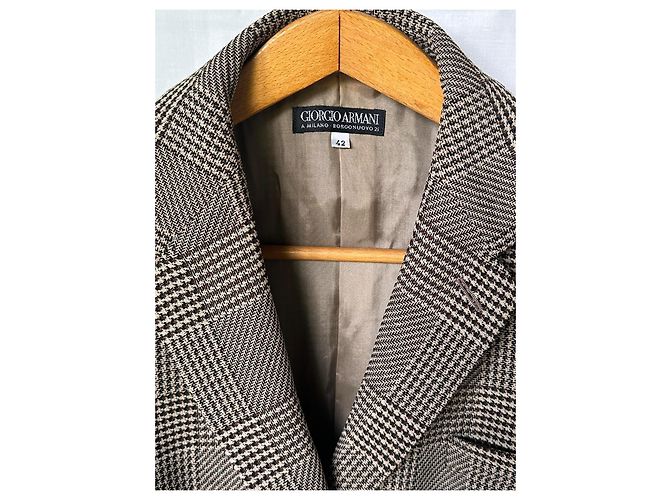 Giorgio Armani karierte Jacke Braun - Ansicht 2