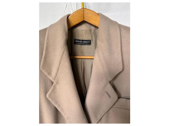 Giorgio Armani beige wool double-breasted jacket - view 2
