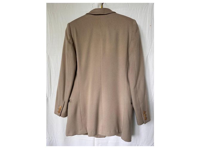 Giorgio Armani beige wool double-breasted jacket - view 3