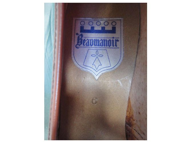 Autre Marque Mocassini con tacco Beaumanoir anni '70 Verde Arancione - vista 7