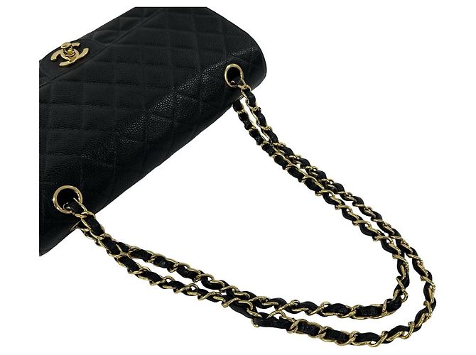 Borsa a tracolla Chanel Matelassé Coco Mark Double Flap Nero - vista 3