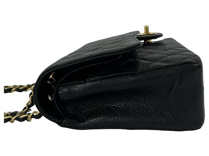 Borsa a tracolla Chanel Matelassé Coco Mark Double Flap Nero - vista 4