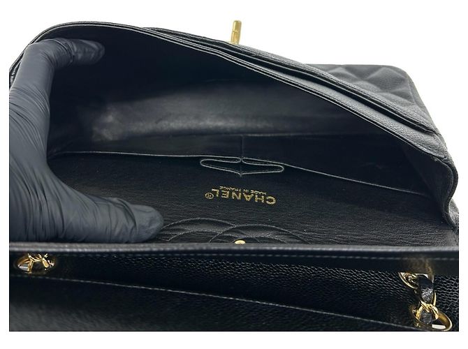 Borsa a tracolla Chanel Matelassé Coco Mark Double Flap Nero - vista 8