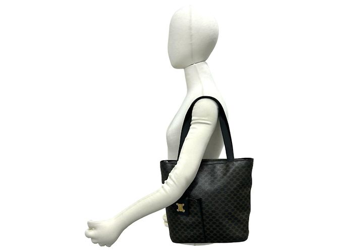 Céline Saco Tote Celine Macadam Blazon Triomphe Pattern Marrom Preto - vista 2