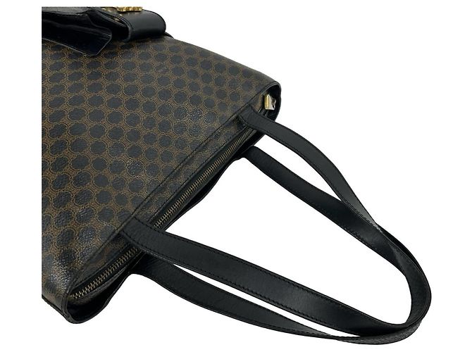 Céline Saco Tote Celine Macadam Blazon Triomphe Pattern Marrom Preto - vista 4