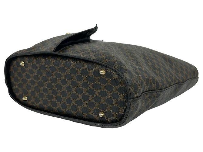 Céline Saco Tote Celine Macadam Blazon Triomphe Pattern Marrom Preto - vista 7