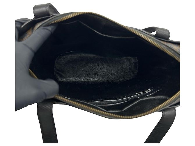 Céline Saco Tote Celine Macadam Blazon Triomphe Pattern Marrom Preto - vista 8