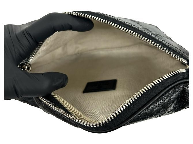Borsa a tracolla in pelle Gucci Jumbo GG Logo Nero - vista 9