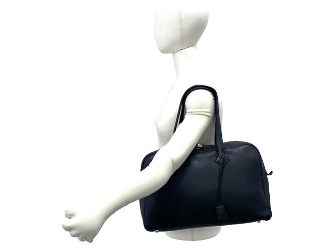Hermès Borsa Tote HERMES Victoria 35 in pelle Taurillon Clemence nera Nero - vista 2