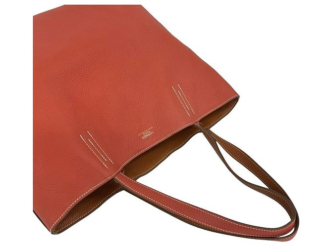 Hermès Bolso Tote Hermes Double Sens 45 Castaño Naranja - vista 4