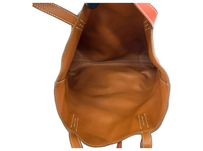 Hermès Bolso Tote Hermes Double Sens 45 Castaño Naranja - vista 9