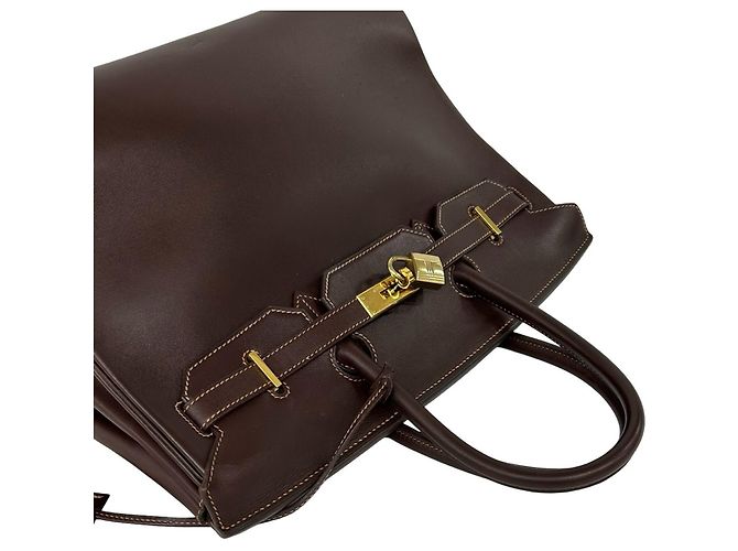 Hermès Borsa Tote Hermes Birkin 35 in pelle Veau Gulliver Marrone - vista 4
