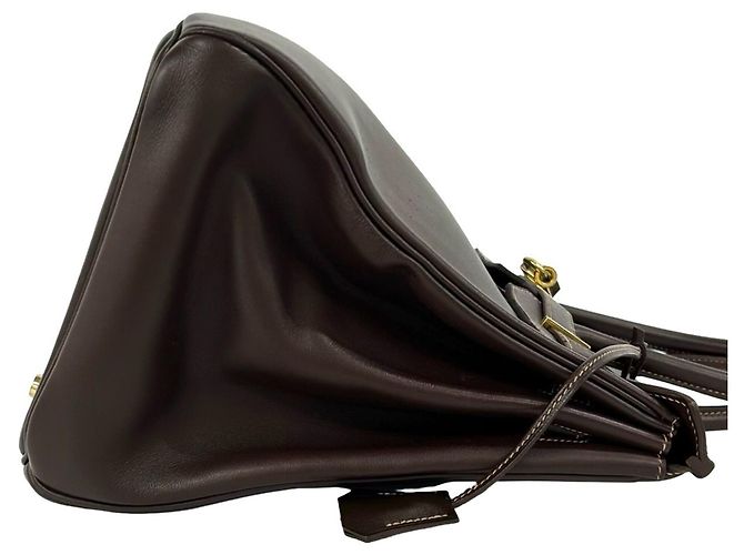 Hermès Borsa Tote Hermes Birkin 35 in pelle Veau Gulliver Marrone - vista 6