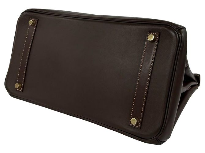 Hermès Borsa Tote Hermes Birkin 35 in pelle Veau Gulliver Marrone - vista 8