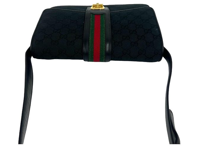 Borsa a tracolla GUCCI Old Gucci Sherry Line Nero Rosso Verde - vista 4
