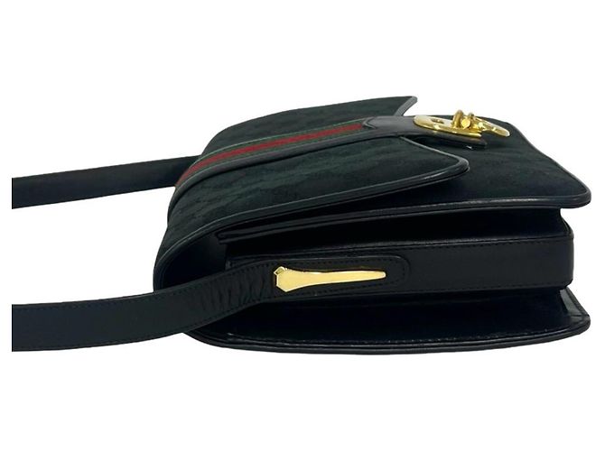 Borsa a tracolla GUCCI Old Gucci Sherry Line Nero Rosso Verde - vista 5