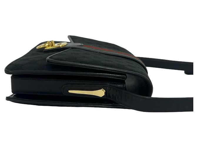 Borsa a tracolla GUCCI Old Gucci Sherry Line Nero Rosso Verde - vista 6