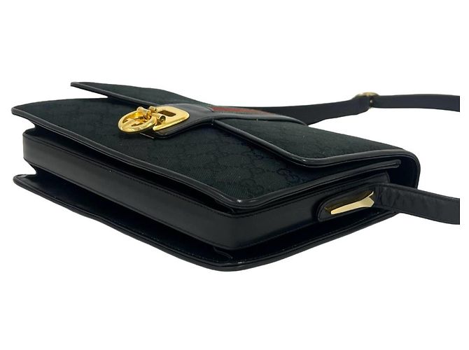 Borsa a tracolla GUCCI Old Gucci Sherry Line Nero Rosso Verde - vista 8