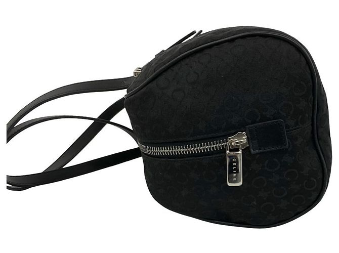 Triomphe Céline Bolso Celine C Macadam Blazon Canvas Leather Negro - vista 5